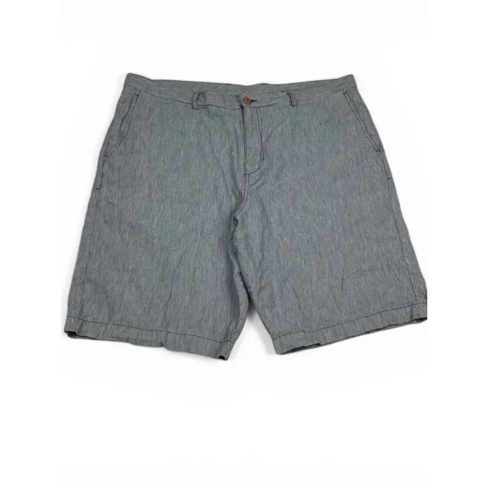 Tommy Bahama Mens Summer Chino Linen Shorts Pinstriped Casual Breathable Size 40